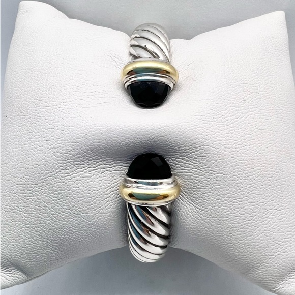 David Yurman Onyx Waverly Cuff Bracelet With Gold - Picture 4 of 8